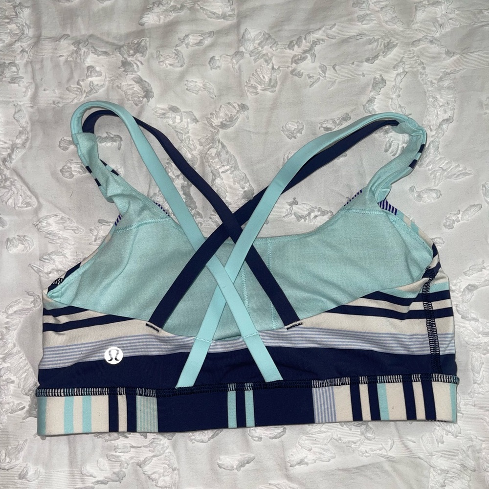 Lululemon energy sports bra blue stripes